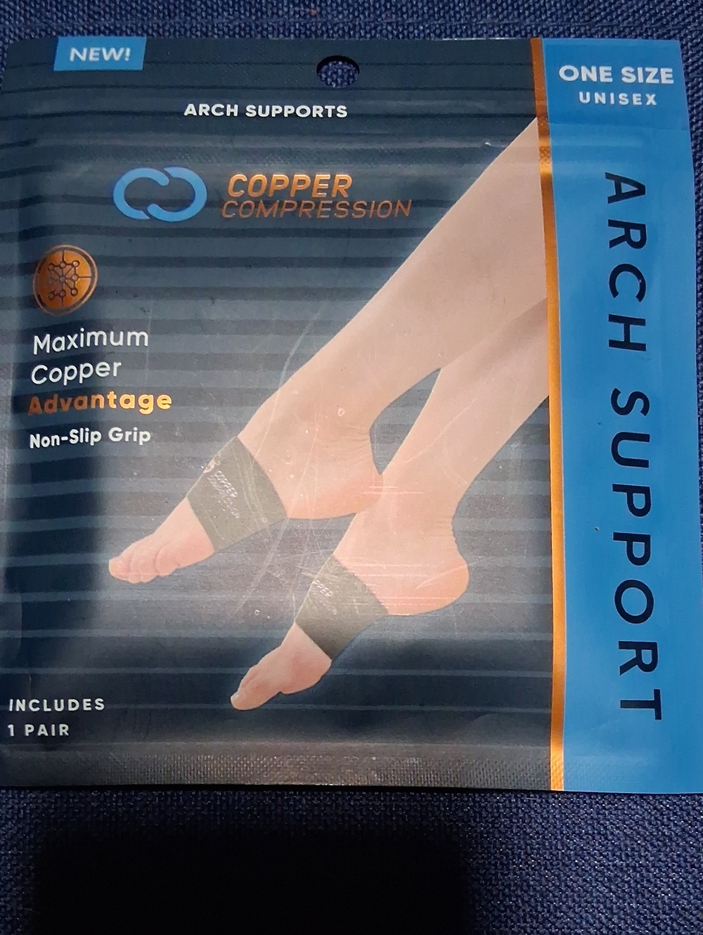 Copper Compression Arch Support Sleeve - Black, One Size